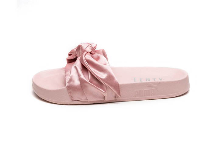 Fenty is dropping an entirely-satin sneaker and slide in blush pink ...