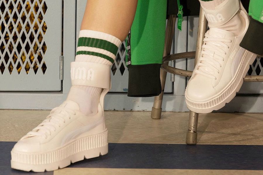 Rihanna teases an all-white Fenty Puma Ankle Strap Creeper - Fashion ...