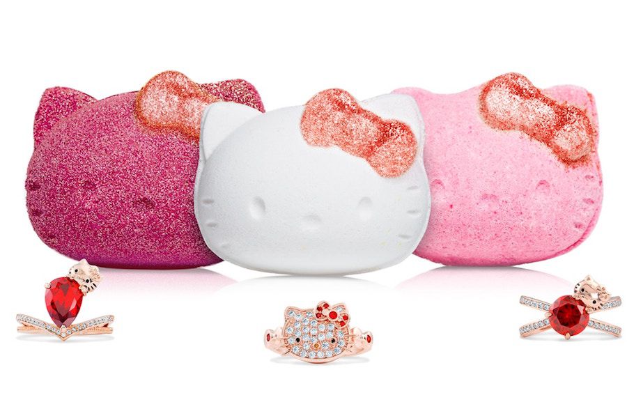 Hello Kitty now has a collection of bath bombs with hidden treasure inside