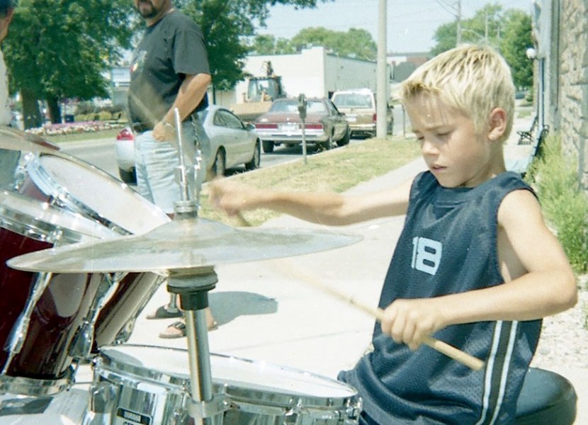 Justin Bieber drumming