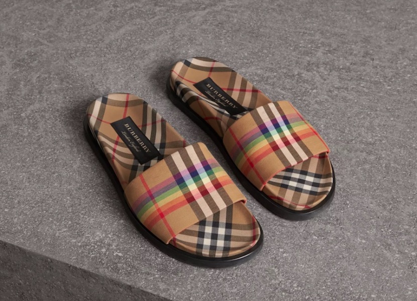 Burberry is now selling rainbow plaid slides - Fashion Journal