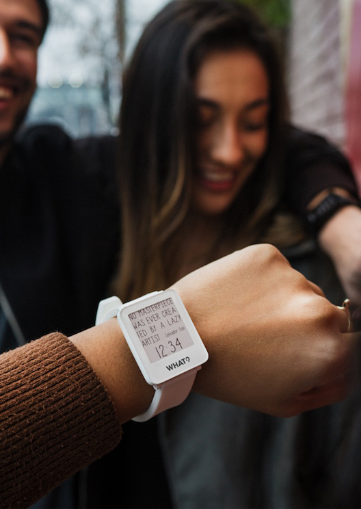 This smartwatch displays custom quotes on your wrist
