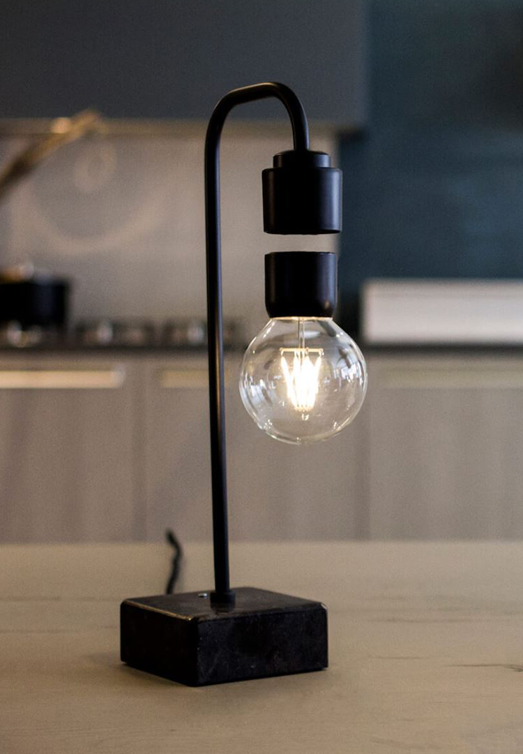 This magic lamp features a light bulb that floats in mid-air