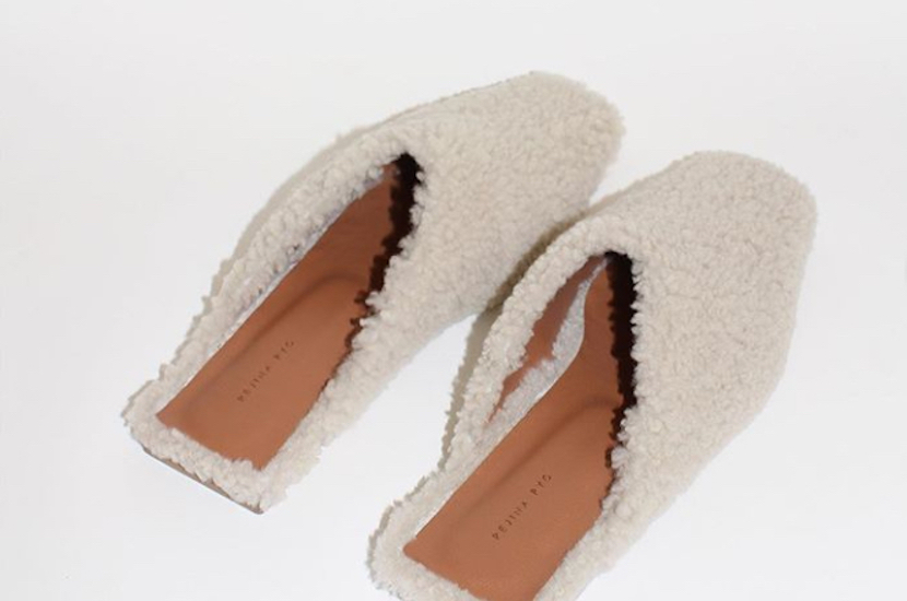 shearling mule slippers