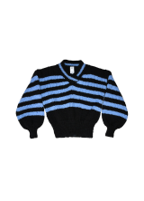 FRISSON KNITS 5 Stripes Blue and Black Sweater from ERROR404