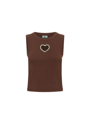 EMMA MULHOLLAND Ribbed Heart Tank Top