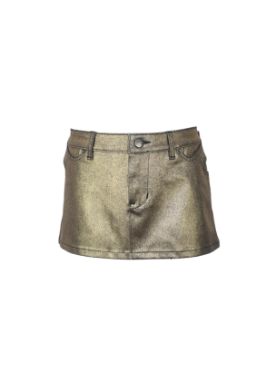 KAHE Back Buckle Mini Skirt in Gold from ERROR 404