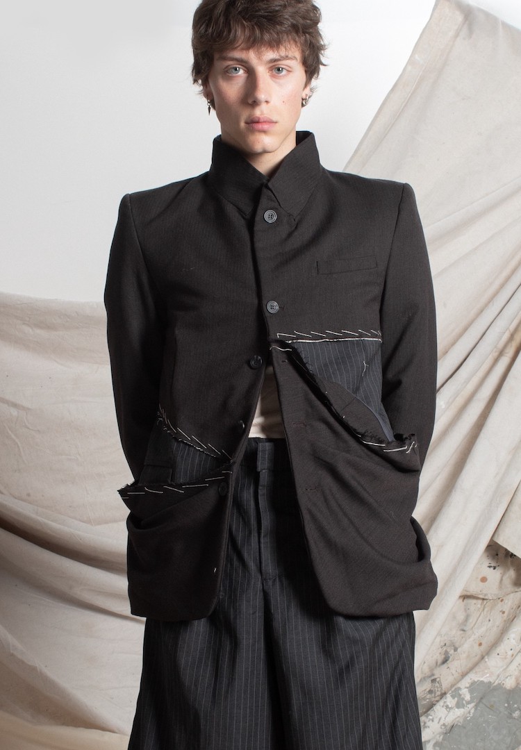 Bespoke suiting slashed open: Frank Taplin’s graduate collection explores tailoring and fluidity