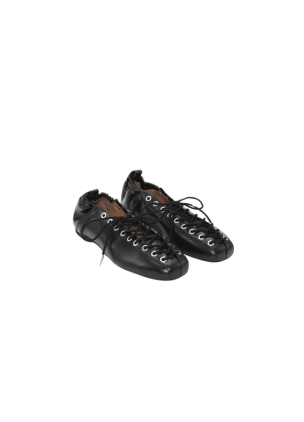 GANNI Oleatex Lace-Up Ballerinas