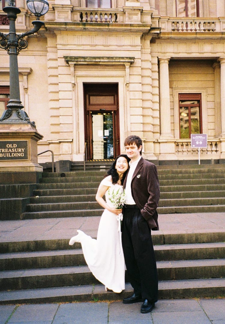 A self-made dress, sake tasting and karaoke: Inside Yoshino and Isaac’s Melbourne wedding