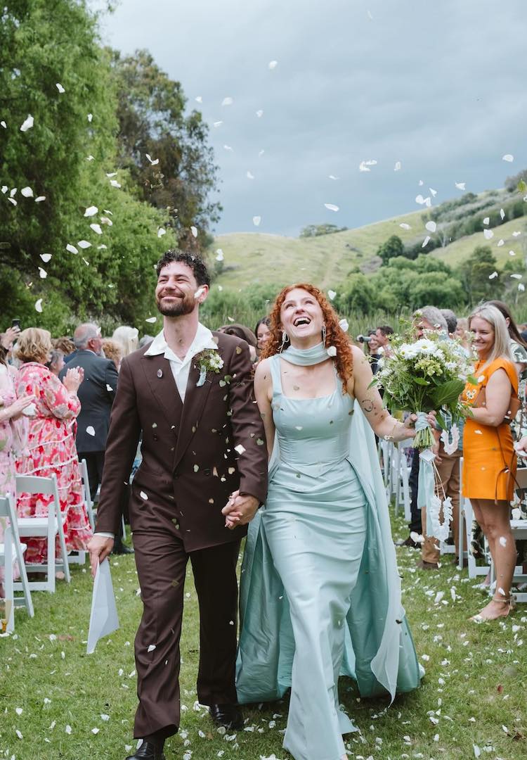 A seafoam dress, weather witch and no music curfew: Inside Georgia and Ollie’s Rubicon Valley wedding