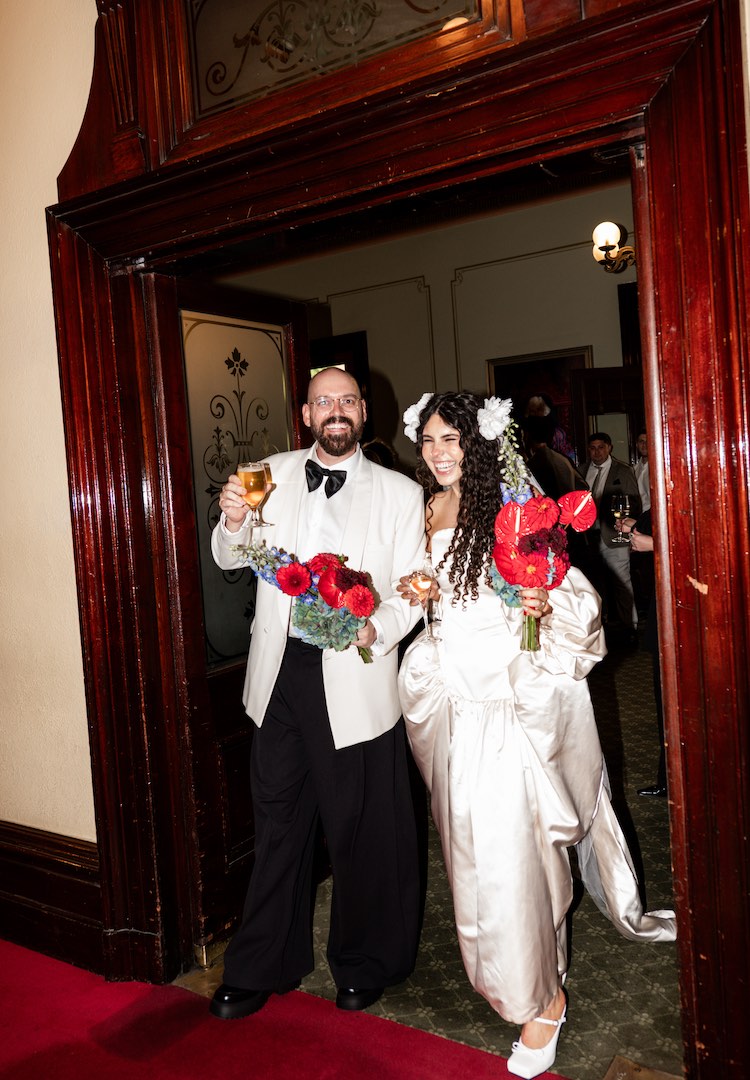 Guests ate bedazzled cake and poutine at this boisterous Melbourne wedding